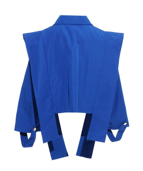 Draped Cutout Shoulder Jacket